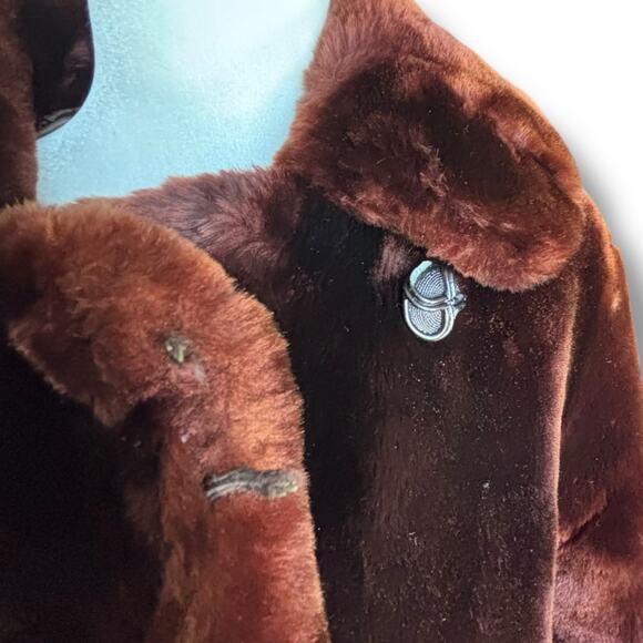 Vintage 1950s Dark Brown Mink Fur Coat Satin Lined Mid Century Luxe Evening - Picture 8 of 12